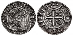 NORMAN. William I 'the Conqueror'. 1066-1087. AR Penny (19mm, 1.12 g, 1h). Profile/Cross and Trefoils type (BMC vii). London mint; Eadwig, moneyer. St...