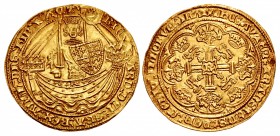 PLANTAGENET. Richard II. 1377-1399. AV Noble (36mm, 7.70 g, 1h). Second issue. Tower (London) mint; im: none.