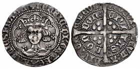 LANCASTER. Henry V. 1413-1422. AR Groat (25mm, 3.58 g, 5h). Class G. London (Tower) mint; im: pierced cross.