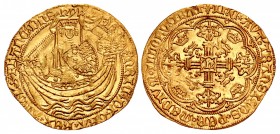 LANCASTER. Henry VI. First reign, 1422-1461. AV Noble (34mm, 6.96 g, 1h). Annulet issue. Tower (London) mint. Struck 1422-circa 1430.