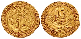 YORK (Restored). Edward IV. Second reign, 1471-1483. AV Angel (27mm, 5.15 g, 4h). Tower (London) mint. Struck 1480-1483.