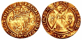 SCOTLAND. James II. 1437-1460. AV Lion (25mm, 3.62 g, 11h). Second issue. Edinburgh mint; im: crown. Struck 1451-1460.
