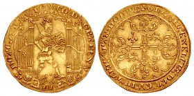 ANGLO-GALLIC. Edward III. 1327-1377. AV Guyennois (29mm, 3.86 g, 1h). Third type. La Rochelle mint. Struck after 1362.