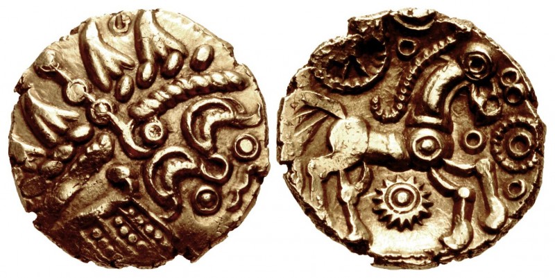 CELTIC, Trinovantes & Catuvellauni. Uninscribed. Circa 60-20 BC. AV Quarter Stat...