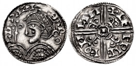 ANGLO-SAXON, Kings of All England. Harold I Harefoot. 1035-1040. AR Penny (19mm, 1.10 g, 12h). Fleur-de-lis type (BMC vc, Hild. B). Lincoln mint; Leof...