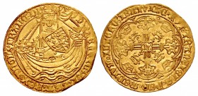LANCASTER. Henry VI. First reign, 1422-1461. AV Noble (34mm, 6.97 g, 7h). Annulet issue. Tower (London) mint. Struck 1422-circa 1430.