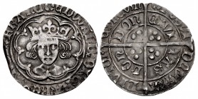 YORK (Restored). Edward IV or V. 1483. AR Groat (25mm, 3.15 g, 8h). London (Tower) mint; im: halved sun & rose.