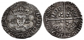 YORK (Restored). Richard III. 1483-1485. AR Groat (26mm, 3.08 g, 11h). Type 1. London mint; im: halved sun and rose 1. Struck 26 June 1483–20 July 148...