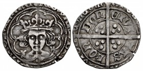 YORK (Restored). Richard III. 1483-1485. AR Groat (22mm, 2.25 g, 3h). Type 2a. London mint; im: boar’s head 1 over halved sun & rose 1/sun and rose 1....