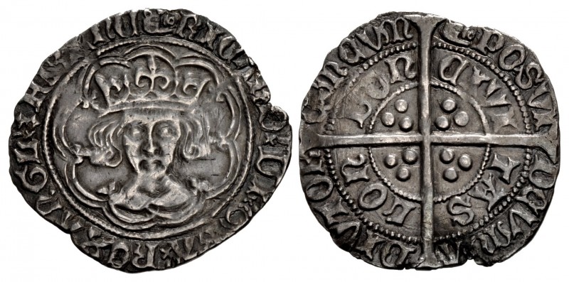 YORK (Restored). Richard III. 1483-1485. AR Groat (27mm, 2.93 g, 4h). Type 2b. L...