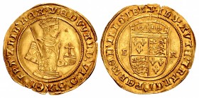 TUDOR. Edward VI. 1547-1553. AV Half Sovereign (32mm, 5.51 g, 5h). Third issue, Crown Gold coinage. Southwark mint; im: У. Struck 1551.