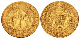 TUDOR. Elizabeth I. 1558-1603. AV Sovereign (34mm, 14.98 g, 10h). Sixth issue. Tower (London) mint; im: escallop. Struck 1584-1586.