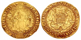 TUDOR. Elizabeth I. 1558-1603. AV Sovereign (43mm, 15.51 g, 8h). Sixth issue. Tower (London) mint; im: tun. Struck 1592-1595.