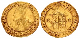 TUDOR. Elizabeth I. 1558-1603. AV Pound (38mm, 11.24 g, 4h). Sixth issue. Tower (London) mint; im: O. Struck 1600.