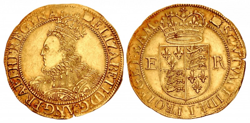 TUDOR. Elizabeth I. 1558-1603. AV Half Pound (31mm, 5.54 g, 3h). Sixth issue. To...