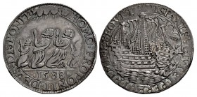 TUDOR. temp. Elizabeth I. 1558-1603. AR Jeton (29mm, 6.69 g, 12h). Defeat of the Spanish Armada. Dordrecht mint. Dated 1588.