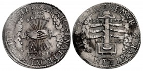 TUDOR. temp. Elizabeth I. 1558-1603. AR Jeton (30mm, 6.30 g, 7h). The Election of Maurits van Oranje as Stadhouder. Dordrecht(?) mint. Dated 1590.