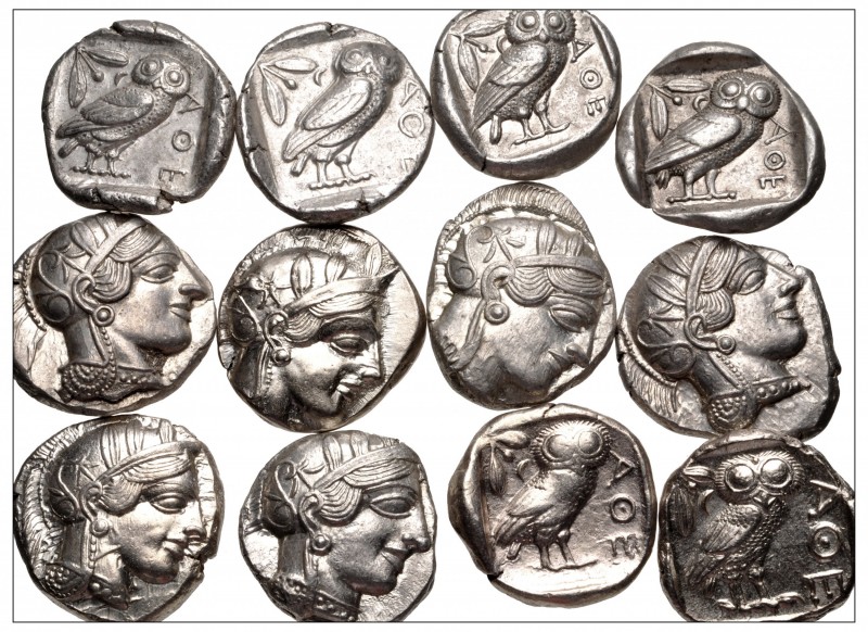 GREEK. Central & Southern Greece. Lot of twenty-five (25) AR Tetradrachms of Ath...