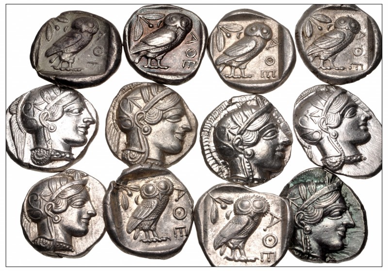 GREEK. Central & Southern Greece. Lot of twenty-five (25) AR Tetradrachms of Ath...