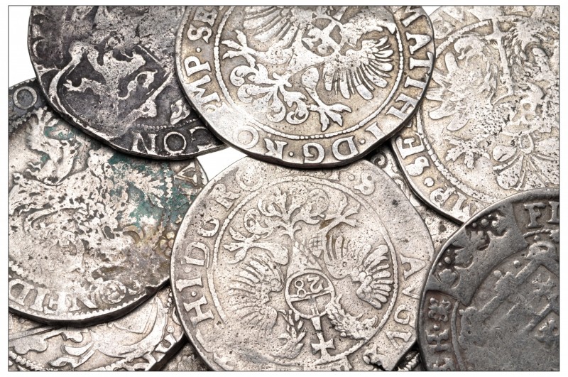 WORLD. Low Countries. Lot of one-hundred-twenty-five (125) 17th century silver i...