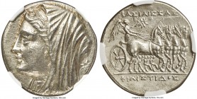 SICILY. Syracuse. Philistis, wife of Hieron II (275-215 BC). AR 16-litrae (26mm, 13.12 gm, 5h). NGC Choice AU 5/5 - 3/5. Ca. 240-215/4 BC. Veiled, dia...