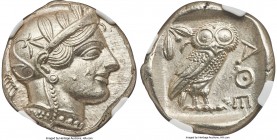 ATTICA. Athens. Ca. 440-404 BC. AR tetradrachm (25mm, 17.19 gm, 7h). NGC Choice MS 5/5 - 5/5. Mid-mass coinage issue. Head of Athena right, wearing cr...