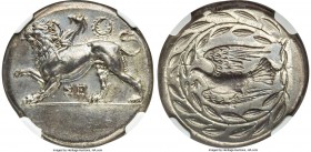 SICYONIA. Sicyon. Ca. 400-323 BC. AR stater (24mm, 12.24 gm, 12h). NGC Choice AU S 5/5 - 4/5, Fine Style. Chimera advancing left, mouth of lion open a...