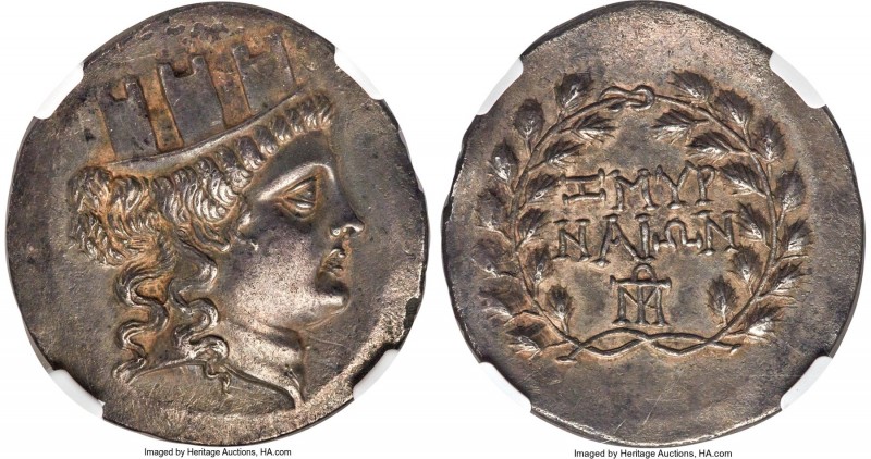IONIA. Smyrna. Ca. mid-2nd century BC. AR tetradrachm (35mm, 15.88 gm, 12h). NGC...