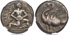 CILICIA. Mallus. Ca. 440-385 BC. AR stater (22mm, 10.49 gm, 5h). NGC Choice VF 4/5 - 3/5. m'rln (Aramaic), winged male figure, a plume on his head, in...