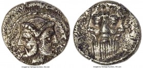 CILICIA. Uncertain mint. Ca. 4th century BC. AR obol (9mm, 0.75 gm, 5h). NGC Choice XF 5/5 - 2/5, edge filing, edge cuts. Janiform head; bearded male ...