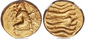 BABYLONIA. Alexandrine Empire. Ca. 328-311 BC. AV double-daric (20mm, 16.53 gm). NGC VF 4/5 – 3/5. Persian king or hero, wearing cidaris and candys wi...