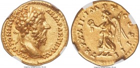 Marcus Aurelius, as Augustus (AD 161-180). AV aureus (20mm, 7.21 gm, 11h). NGC AU 5/5 - 3/5, Fine Style, scratches. Rome, AD 168. M ANTONINVS AVG-ARM ...