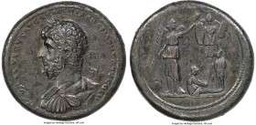 Lucius Verus, as Augustus (AD 161-169). AE medallion (40mm, 48.02 gm, 11h). XF, tooled. Rome, AD 164-165. L AVREL VERVS AVG ARMENIACVS IMP II TR P V C...