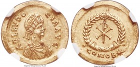 Aelia Eudocia, Eastern Roman Empire (AD 423-450). AV semissis (18mm, 2.26 gm, 11h). NGC MS 5/5 - 3/5. Constantinople, ca. AD 425-429. AEL EVDO-CIA AVG...
