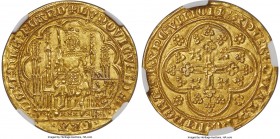 Flanders. Louis II de Mâle (1346-1384) gold Chaise d'or au lion ND (1369-1384) MS65 NGC, Ghent or Malines mint, Fr-163, Delm-454. An immaculate gem of...