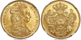 Maria I gold 6400 Reis 1791-R MS64 NGC, Rio de Janeiro mint, KM226.1, LMB-546. Of demonstrably scarce preservation for both the type and date, showcas...