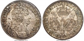 Louis XIV Ecu 1710-A MS66 NGC, Paris mint, KM386.1, Gad-229. A superbly toned specimen with meticulously bold design features and immediate eye appeal...