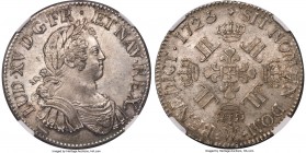 Louis XV Ecu 1725-W MS64 NGC, Lille mint, KM472.22, Dav-1329. A very scarce type in Mint condition, made yet more alluring by glowing argent surfaces,...