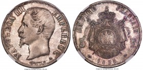 Napoleon III 5 Francs 1855-A MS65+ NGC, Paris mint, KM782.1, Dav-95, Gad-734. Silky and lustrous, this impressive gem reveals the highest level of qua...