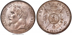 Napoleon III 5 Francs 1869-A MS66 NGC, Paris mint, KM799.1. A standout representative of the date and type expressing satiny luster underneath a unifo...