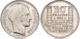 Republic 20 Francs 1933 MS64 NGC, Paris mint, KM879, Dav-98. Short leaves variety. White and lustrous, with no major flaws to speak of. From the Cape ...