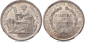French Colony Piastre 1886-A MS63 NGC, Paris mint, KM5, Dav-251, Lec-267. Fully choice and boasting satiny cartwheel luster, the strike generally soun...