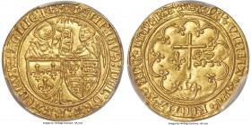 Anglo-Gallic. Henry VI (1422-1461) gold Salut d'Or ND (1423-1453) MS62 PCGS, Rouen mint, Lion mm, Fr-301, Elias-270b. (lion) hЄИRICVS: DЄI: GRA: FRACO...
