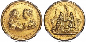 Louis XV gold "Marriage to Maria Leszczynska" Medal 1725 AU Details (Rim Filing, Cleaned) NGC, HCz-2740, Feuardent-6011. 35mm. 20.47gm. An extremely r...