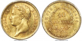 Napoleon gold 40 Francs 1811-A MS64 PCGS, Paris mint, KM696.1. Simply gorgeous, a bold saffron-gold representative with abundant cartwheel luster and ...