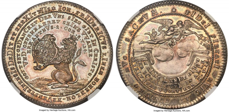 Hohenlohe-Neuenstein-Oehringen. Johann Friedrich II Taler 1730-N MS62+ NGC, Nürn...