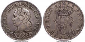 Oliver Cromwell Crown 1658/7 VF35 PCGS, KM393.2, ESC-10, S-3226. Starkly attractive for its moderate assigned grade, with clear fields of magenta-gray...
