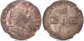 William III Crown 1696 MS62 NGC, KM494.1, S-3472. Type C/1, 1st harp, 3rd bust. OCTAVO edge. The first Crown of the Great Recoinage, the type's heavy ...