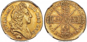William III gold "Elephant & Castle" 1/2 Guinea 1696 AU58 NGC, KM487.2, S-3467. The highest grade level for this rare hallmarked type at NGC with no e...