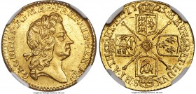George I gold 1/2 Guinea 1725 MS62+ NGC, KM560, S-3637. A charming Half Guinea, its portrait of George far finer than its grade would suggest; the sol...